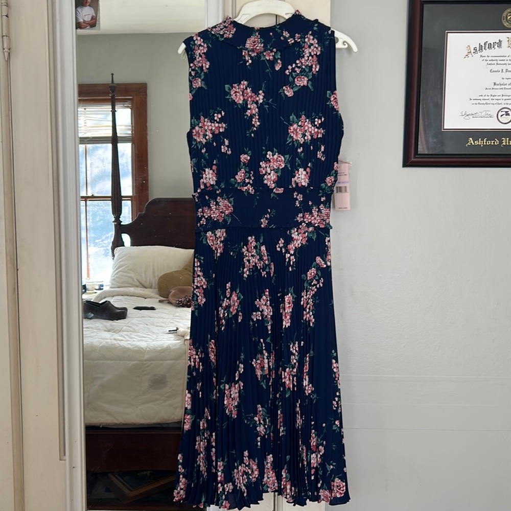 Navy Pink Nanette Lepore cinched waist dress